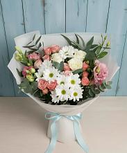 Букет цветов из:  Розы, Лизиантусы и Хризантемы #REPLACE_PRED# Борках