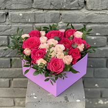 Цветочная композиция из Розы в коробке в Борках