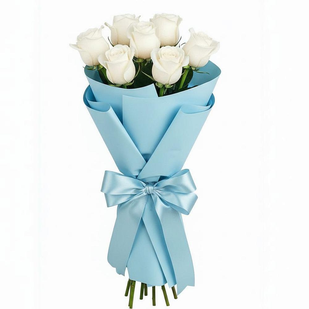 Букет 7 белых роз Проуд в Борках