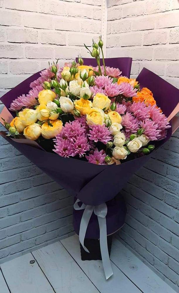 Букет цветов из: Хризантемы и Розы в Борках