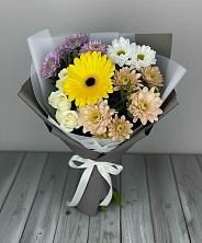Букет цветов из:  Розы, Герберы и Хризантемы в Борках