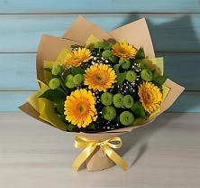 Букет цветов из:  Герберы и Хризантемы в Борках