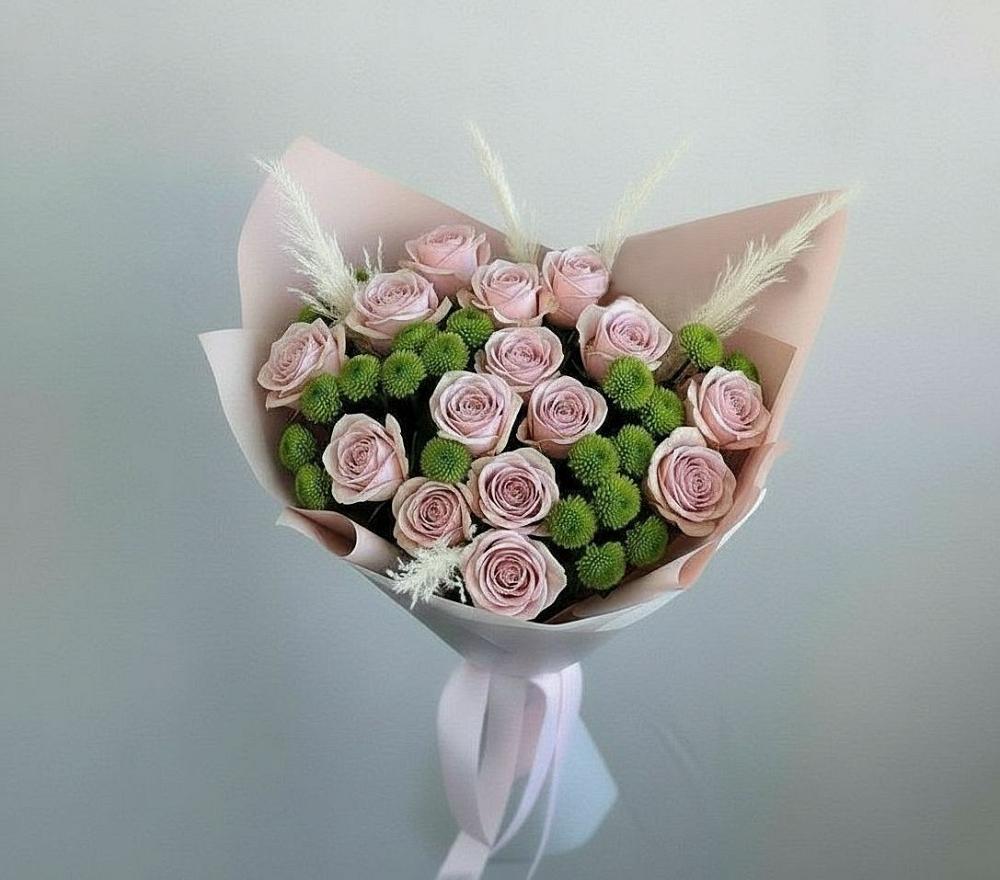 Букет цветов из: Розы и Хризантемы в Борках