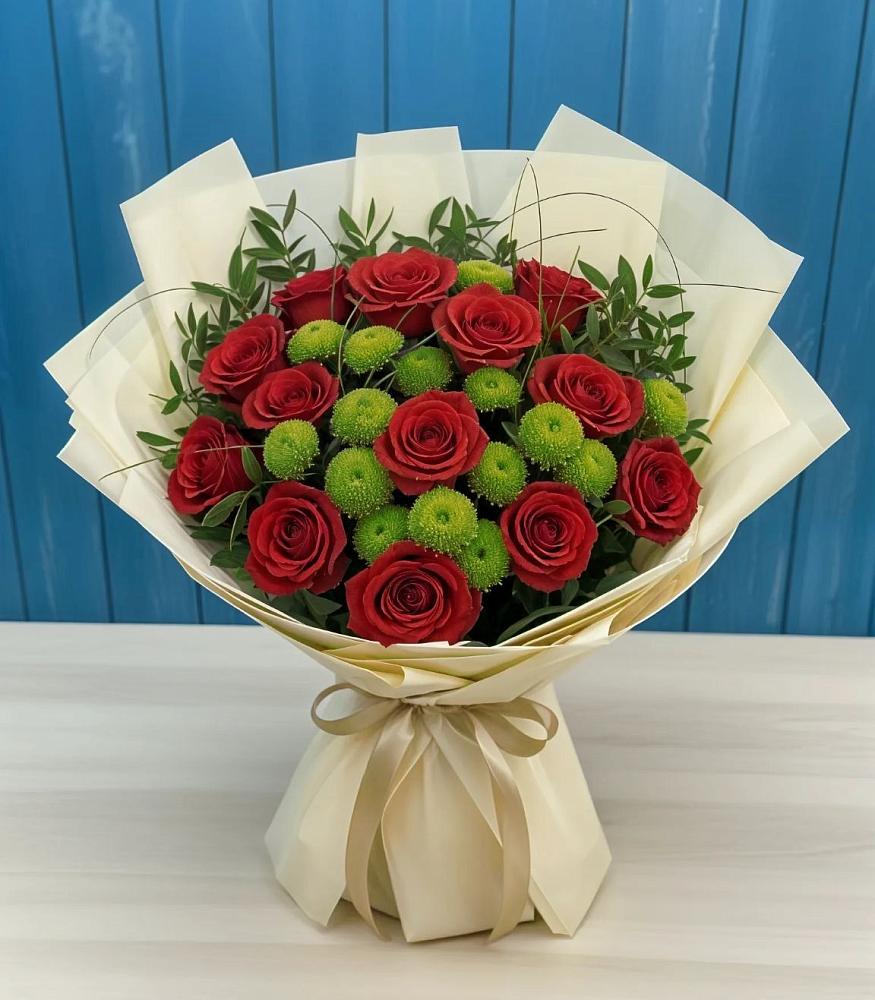 Букет цветов из: Розы и Хризантемы в Борках