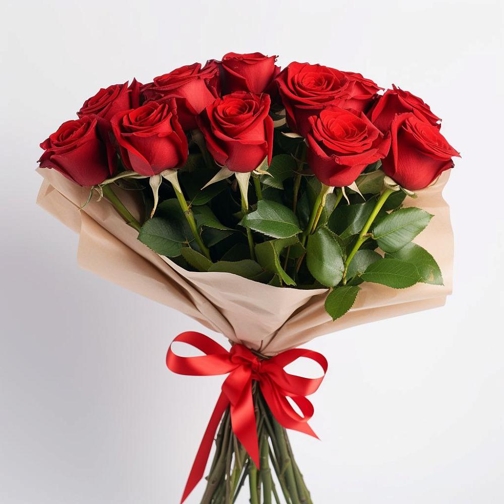 Букет 11 Красных роз Эдлесс Лав в Борках